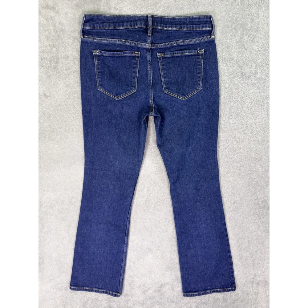 Old Navy Jeans Womens 8 Short Blue Dark Wash Mid Rise Wow Bootcut Stretch